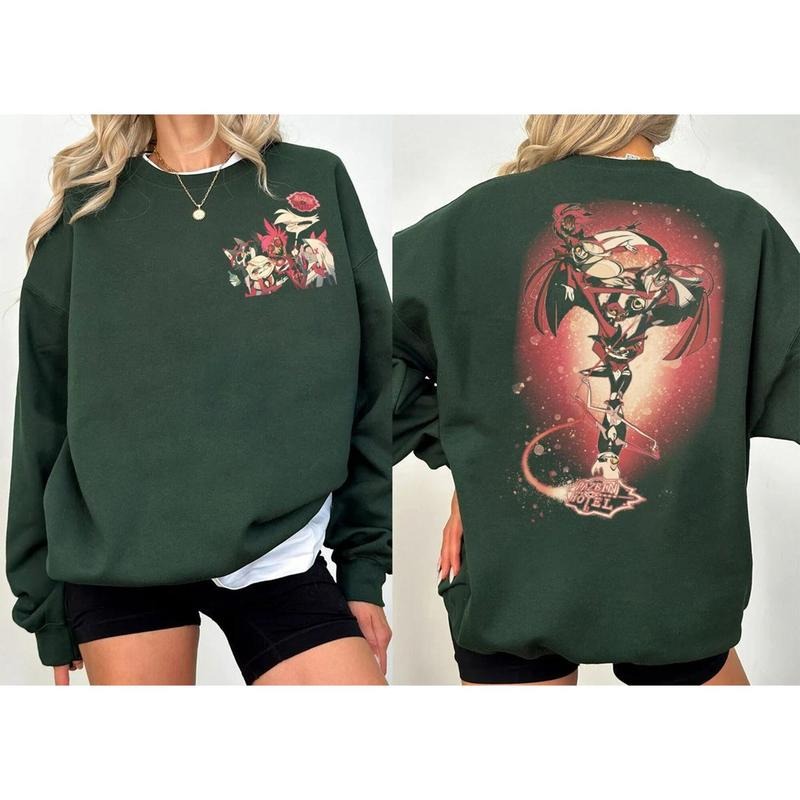 Hazbin Hotel Alastor 2 Sides Shirt, Hazbin Hotel Lucifer Character Sweatshirt, Hazbin Hotel Vivziepop Hoodie