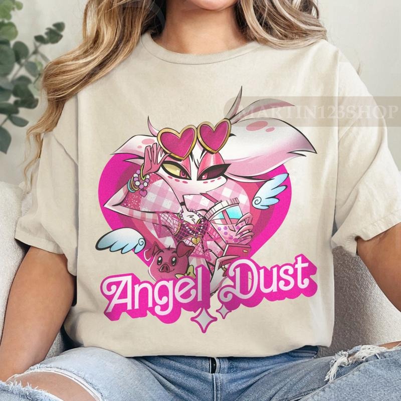 Hazbin Hotel Angel Dust And Fat Nugget Lover T-Shirt, Hazbin Hotel Characters T-Shirt, Helluva Boss Sweaters Hoodie,...