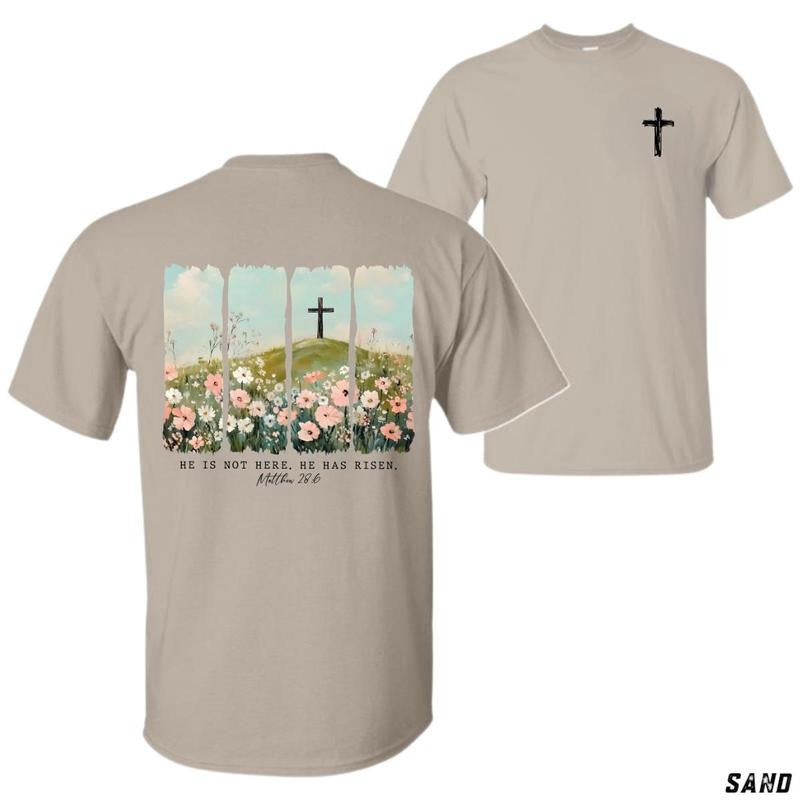 He Has Risen T-shirt Christian Faith Tee Classic Fit Soft And Comfortable Tiktok Shop Store Men's T Shirts Perfect For...