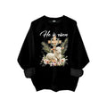 He Is Risen Sweatshirt Easter Cross Funny Sweatshirt Casual Style Fleece Crewneck Pullover Sweatshirt Tops for Women for...