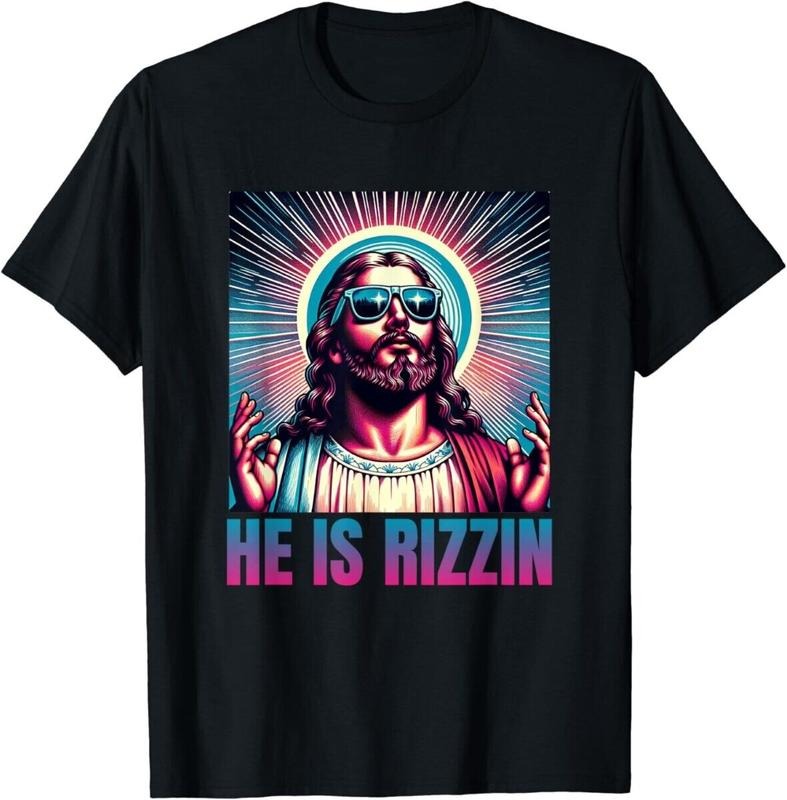 He Is Rizzin Jesus is Rizzen T-Shirt Hoodie, Sweatshirt | RetroVerseTees.com