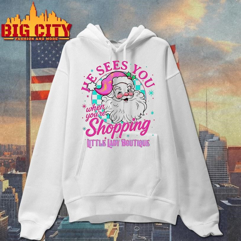He Sees You When You’re Shopping Santa Claus Retro Christmas shirt