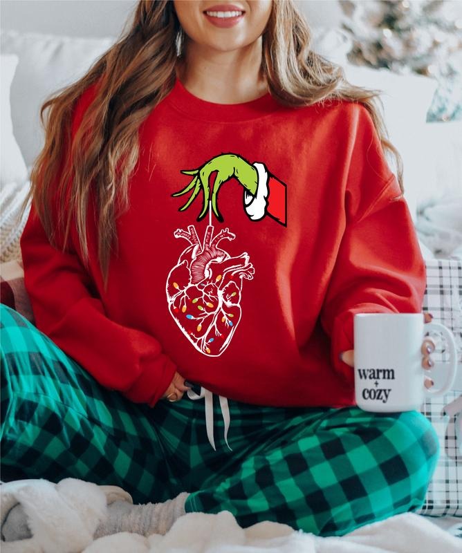 Heart Anatomy Christmas Sweatshirt, Matching Christmas Nurse Sweater, Cardiac Doctor Christmas Gift, Cardiology RN...