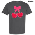 Heart Cherries Sequin Patch Comfort Colors T-Shirt Hoodie, Sweatshirt | RetroVerseTees.com