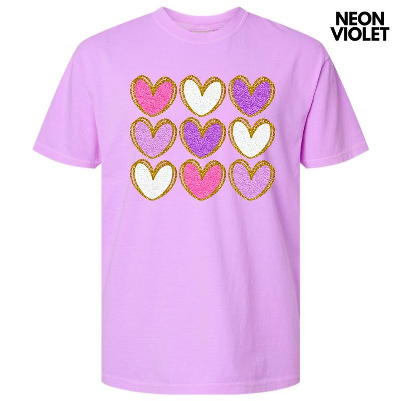 Heart Faux Glitter Collage Comfort Colors T-Shirt 'NLB Hoodie, Sweatshirt | RetroVerseTees.com