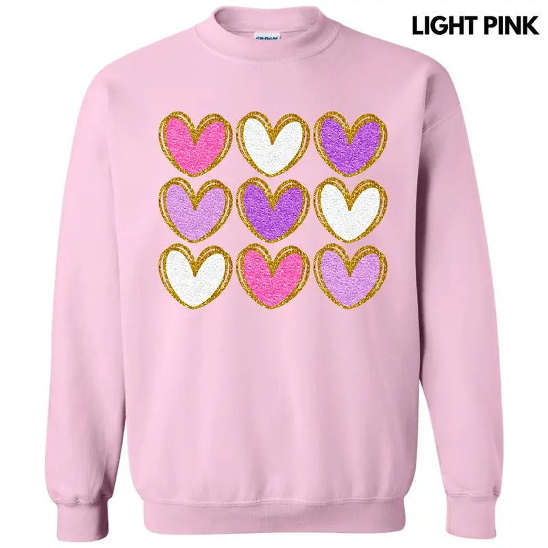 Heart Faux Glitter Collage Sweatshirt 'NLB' T-Shirts, Hoodie | RetroVerseTees.com