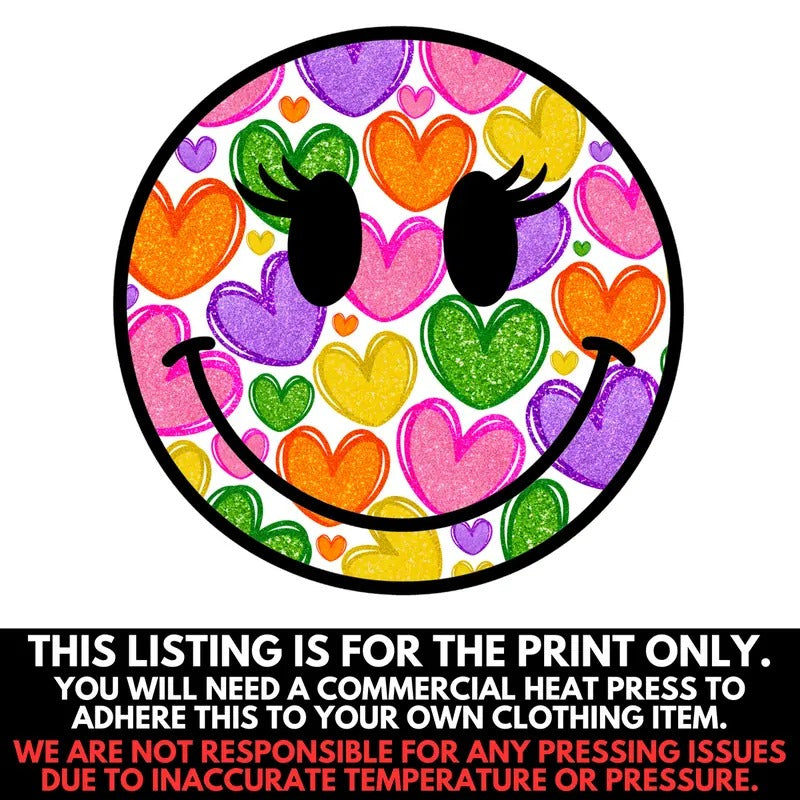 Heart Filled Happy Face Print - PRINT ONLY T-Shirts, Hoodie, Sweatshirt | RetroVerseTees.com