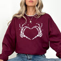 Heart Hands Sweatshirt, Funny Halloween Hand Crewneck, Spooky Women's Sweaters, Halloween Gift Ideas for Girls, Comfy...