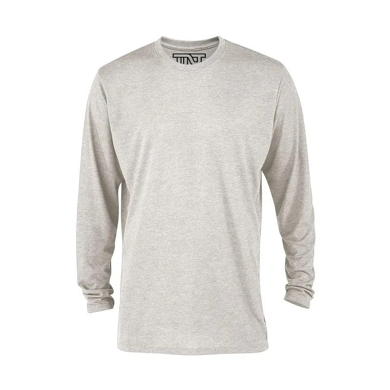 Heather Long Sleeve Tri-Blend T-Shirt - Oatmeal Hoodie, Sweatshirt | RetroVerseTees.com
