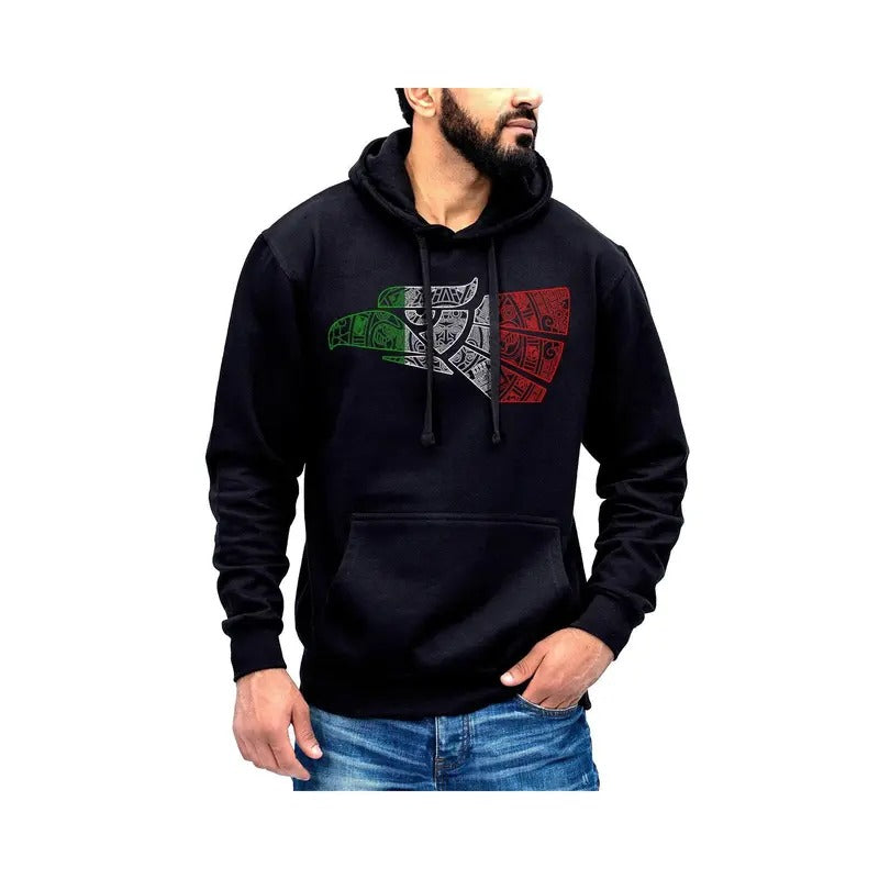 Hecho en Mexico Eagle Aztec Calendar Design Hoodie Cotton Fabric T-Shirts, Sweatshirt | RetroVerseTees.com