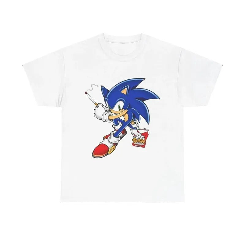 Hedgehog Smoking Funny Meme Shirt - Unisex Heavy Cotton Tee - Fabric Hoodie, Sweatshirt | RetroVerseTees.com