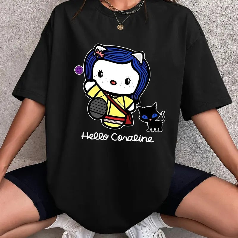 Hello Coraline T-Shirt, Couple Sweatshirt, Hello Valentine's Day Hoodie | RetroVerseTees.com