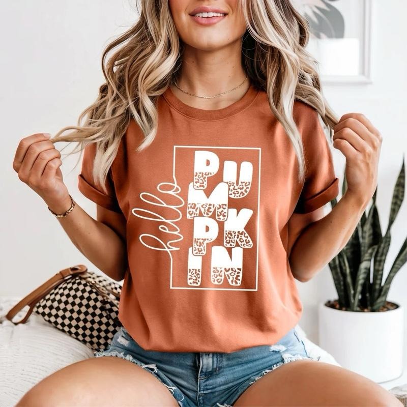 Hello Pumpkin - Screen Print Transfer T-Shirts, Hoodie, Sweatshirt | RetroVerseTees.com