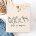 Hello Pumpkin, Minimalist Thanksgiving, Autumn, Fall, Comfort Colors T-Shirt Hoodie, Sweatshirt | RetroVerseTees.com