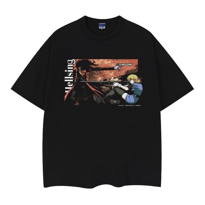 Hellsing "Illustration" Heavyweight Vintage Tee 100% Cotton OVERSIZED Anime T-shirt Crew Necks Menswear men gifts vintage...