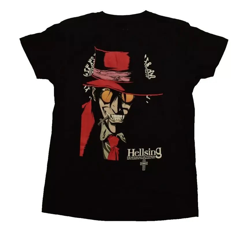 Hellsing Mens Alucard Anime Black Shirt, Classic Horror Gift, Halloween Tee Hoodie, Sweatshirt | RetroVerseTees.com