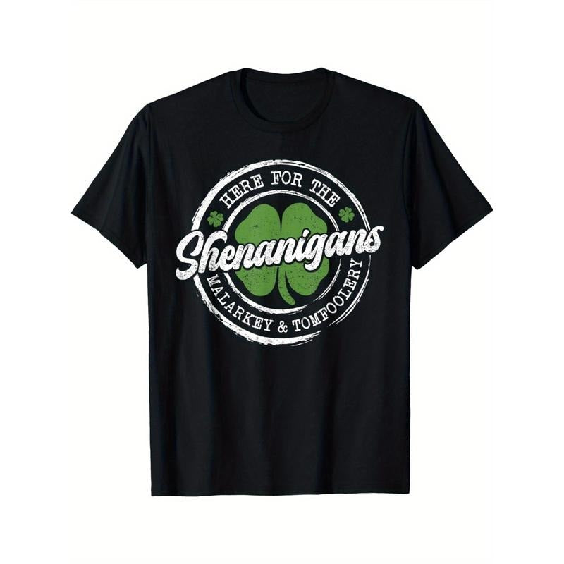 Here For The Shenanigans St Patricks Day Men Women T-Shirt Made in USA Hoodie, Sweatshirt | RetroVerseTees.com