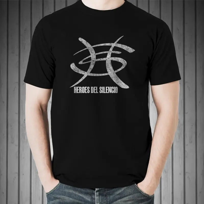Heroes Del Silencio Bunbury Distressed Logo C T-Shirt Casual Classic Hoodie, Sweatshirt | RetroVerseTees.com