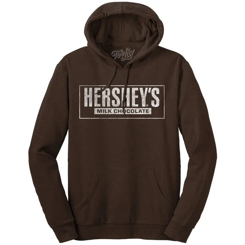 Hershey's Milk Chocolate Pullover Hooded Sweatshirt - Brown T-Shirts, Hoodie | RetroVerseTees.com