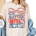 Hey Batter Batter Swing Shirt, Coquette Baseball Shirt, Baseball Lover, Baseball Mom Shirt, Game Day Tee, Sports Mom...