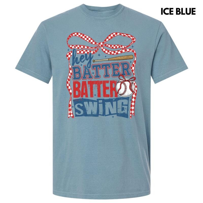 Hey Batter Swing Comfort Colors T-Shirt 'NLB' Hoodie, Sweatshirt | RetroVerseTees.com