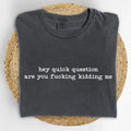 Hey Quick Question Are You Kidding Me Comfort Colors Shirt, Funny Women Graphic Tee, Funny Women Outfits Hoodie, Sweatshirt