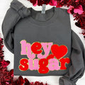 Hey Sugar Chenille Patch Sweatshirt -- CHARCOAL T-Shirts, Hoodie | RetroVerseTees.com