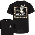 Heybo Outdoors T - Shirt - Featuring A Flying Duck And Camo Pattern Design, Premium Outdoor-Themed Apparel, Perfect For...
