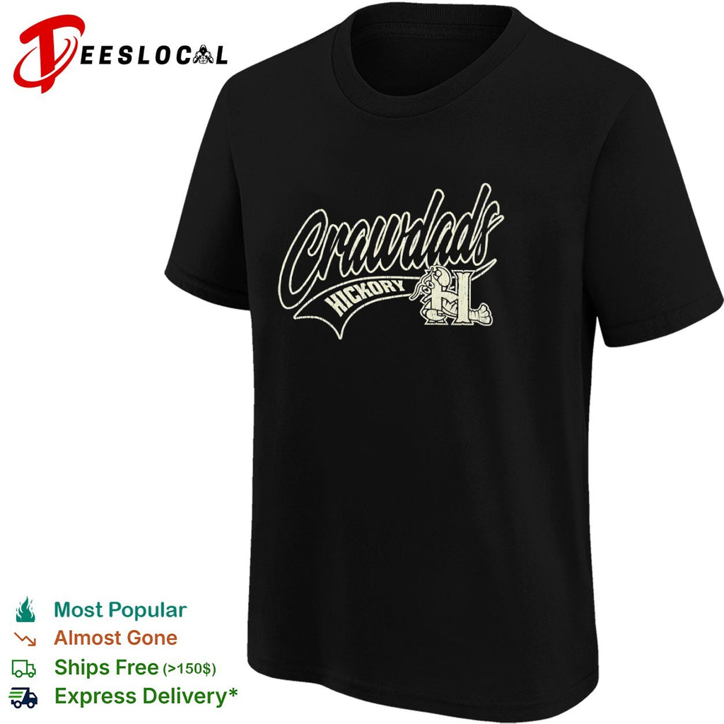 Hickory Crawdads Distressed Logo Minor League Baseball shirt