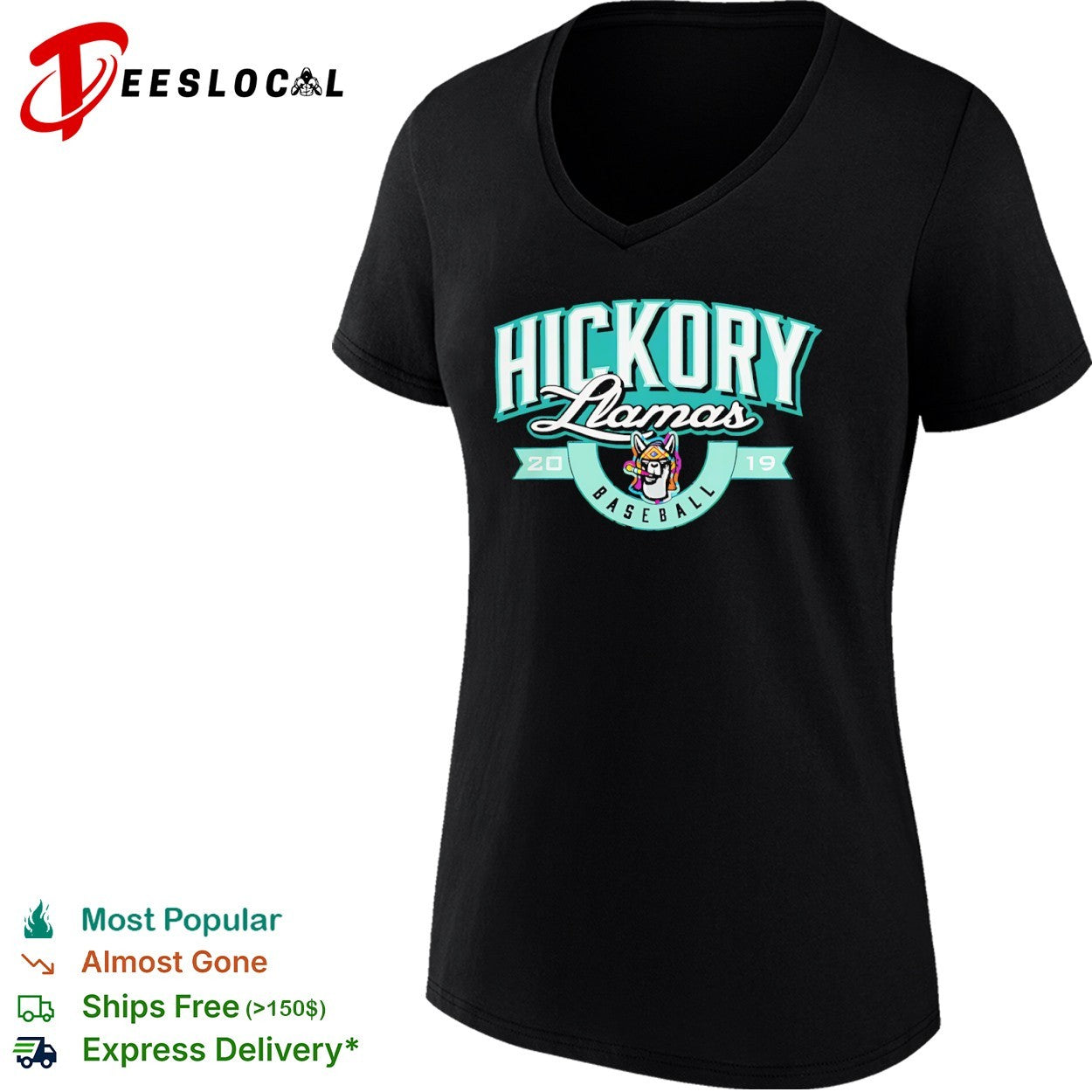 Hickory Llamas 2019 Baseball Logo shirt