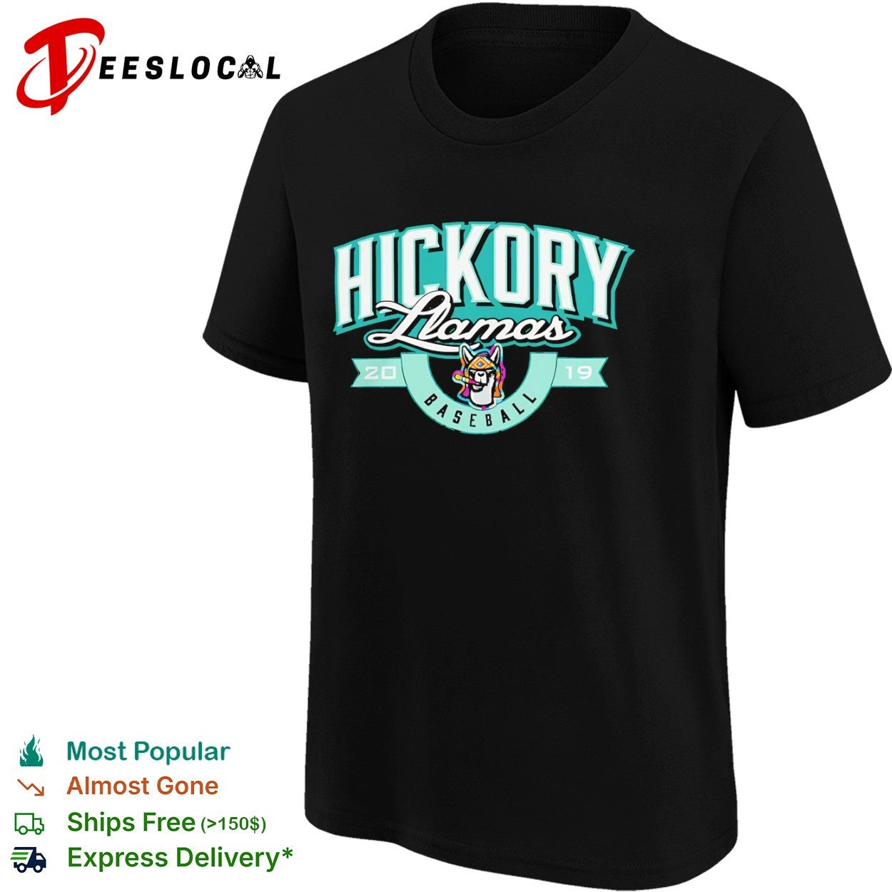 Hickory Llamas 2019 Baseball Logo shirt