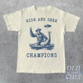 Hide And Seek Ufo Tshirt, Retro Bigfoot Shirt, Bigfoot Riding Dinosaur Shirt Hoodie, Sweatshirt | RetroVerseTees.com