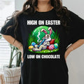 High On Easter Low On Chocolate Tshirt Sweatshirt, Happy 420 Easter Day Bunny Smoking Weed Marijuana Funny 420, Unisex...