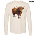 Highland Cow Faux Rhinestone Long Sleeve Comfort Colors T-Shirt Hoodie, Sweatshirt | RetroVerseTees.com