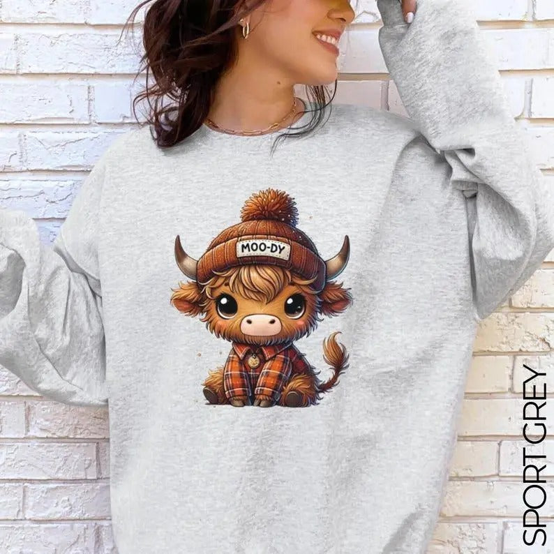 Highland Cow Sweatshirt, Highland Cow Hoodie, Highland Cow Sweaters T-Shirts | RetroVerseTees.com