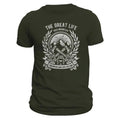Hiking Camping The Great Life Outdoors Mountain Getaway Men's T-Shirt Casual Classic Hoodie, Sweatshirt | RetroVerseTees.com