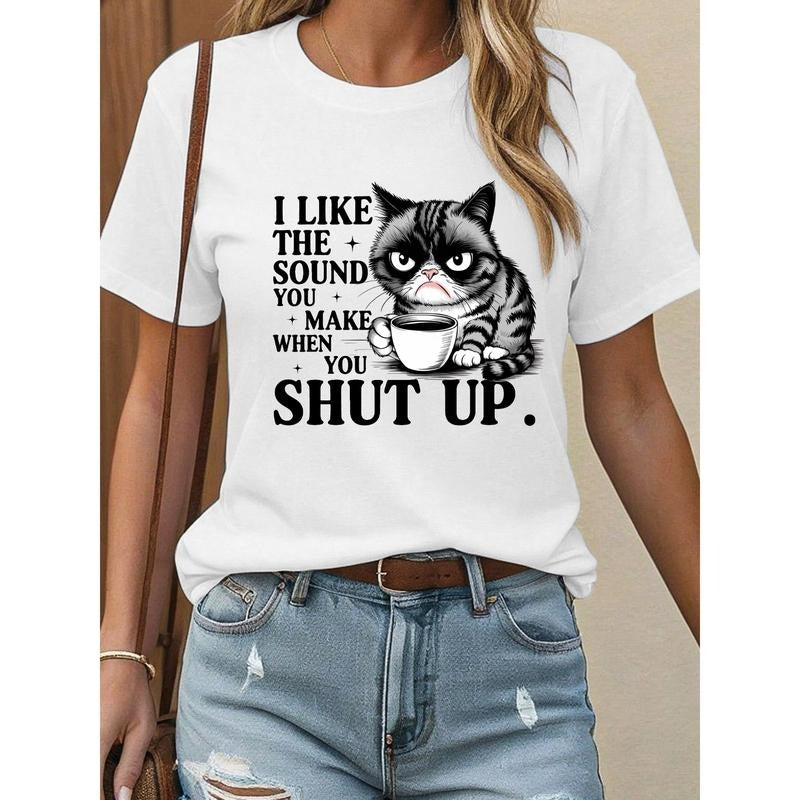 Hilarious Tee: Grumpy Cat Holding WB shield Cup with TNF Sassy Phrase "Swoosh Like TNF Sound You Make When You Shut Up"...