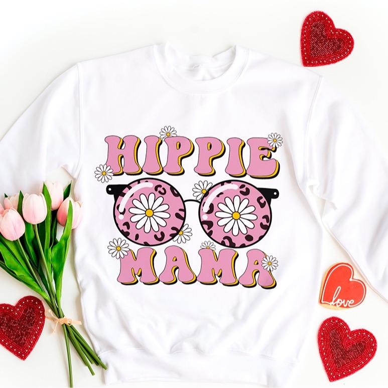 Hippie Mama Sweatshirt Bohemian Boho Casual Comfort T-Shirts, Hoodie | RetroVerseTees.com