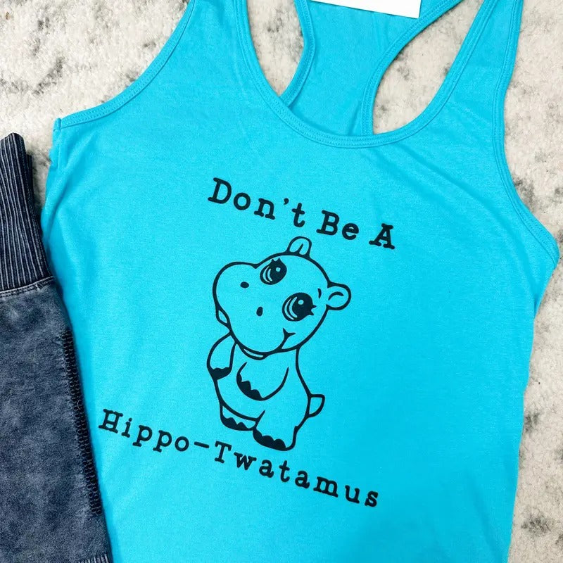 Hippo Graphic Tank T-Shirts, Hoodie, Sweatshirt | RetroVerseTees.com