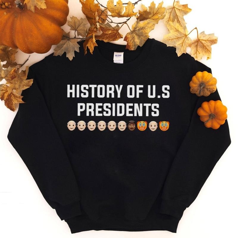 History of US Presidents Unisex Sweatshirt, Orange Clown Face Tee, Full Sizes, Full Colors Hoodie | RetroVerseTees.com