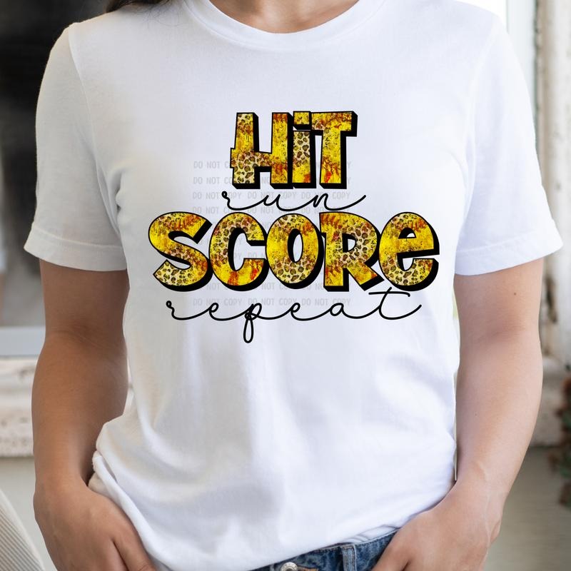 Hit Run Score Repeat DTF Transfers - THIS IS NOT A SHIRT Hoodie, Sweatshirt | RetroVerseTees.com