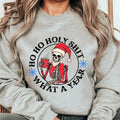Ho HO Holy Sh*t What a Year Christmas Crewneck. Relaxed Christmas Unisex Pullover Crewneck Sweatshirt. T-Shirts, Hoodie