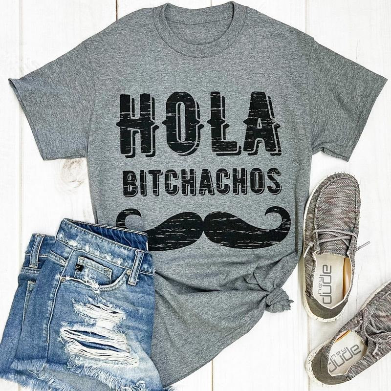Hola B$%*achos Graphic Tee Hoodie, Sweatshirt | RetroVerseTees.com