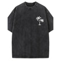 Holafish "Coconut Tree LOGO" Creative Pattern Printing Heavy 230g Pure Cotton Oversized Drop Shoulder T-shirt Washed...