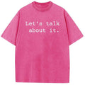 Holafish Acid Washed Shirts Let'WB shield Talk Print Oversized Half Short Sleeves Casual Graphic Tee Summer Comfortable...