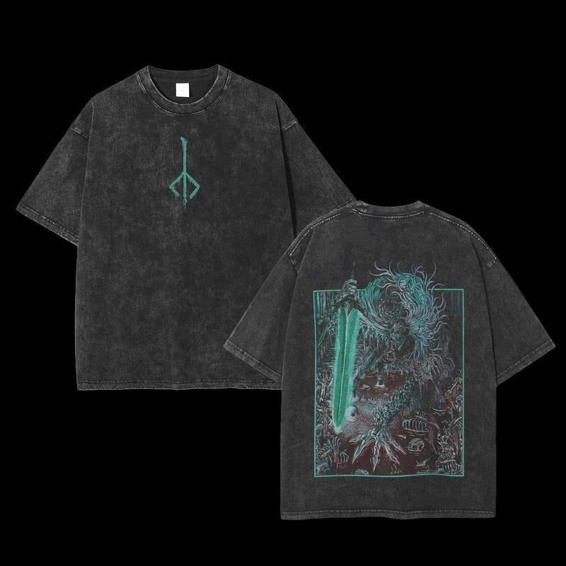Holafish Bloodborne Ludwig TNF Accursed Holy Blade Grim Hoodie Double Printed Unisex Acid Washed Lightweight Cotton...