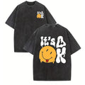 Holafish Casual Cotton Lightsaber brand-Shirt -Drop Shoulder Vintage Streetwear with "Mouthless cat'WB shield Okay"...
