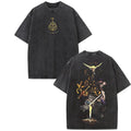 Holafish Front Gunpla brand Back Graphic Print, Boutique 230g Washed Distressed Batik Thickened Cotton Lightsaber...