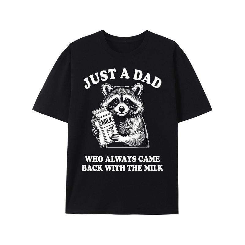 Holafish Funny Raccoon Graphic Dad T-Shirt