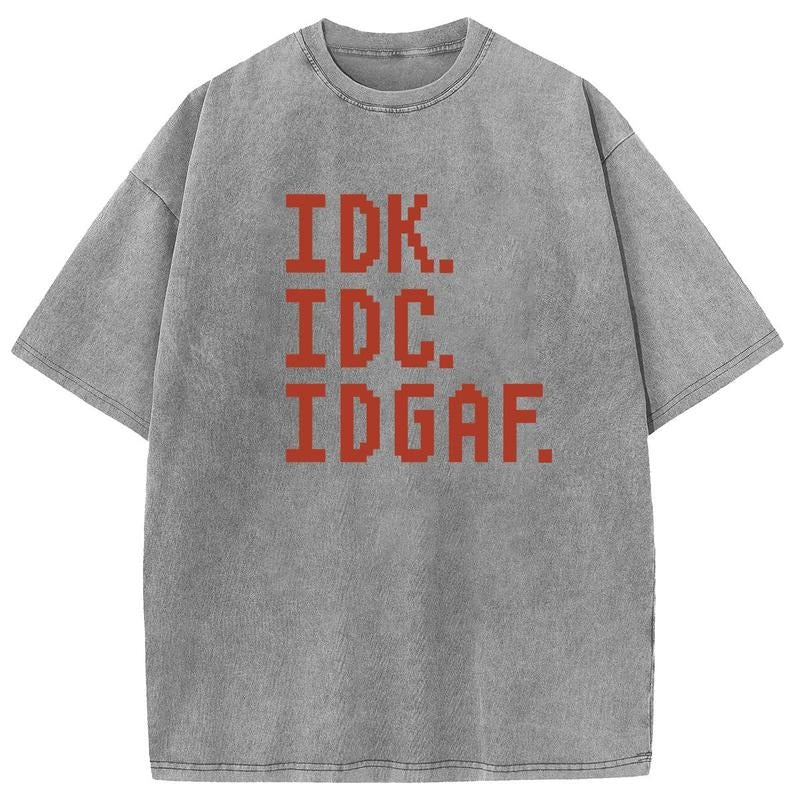 Holafish IDK. Acid Washed Vintage Lightsaber brand Shirts Oversized Half Short Sleeves Casual Graphic Tees Summer...